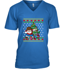 NFL Ugly Christmas Dabbing Santa Football Gift Men's V-Neck Men's V-Neck - jonhlittlestore88