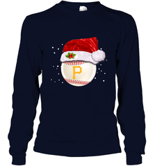 Pittsburgh Pirates Logo Baseball Ball Christmas Santa Hat Xmas Sport Funny Snow Long Sleeve T-Shirt Long Sleeve T-Shirt - jonhlittlestore88