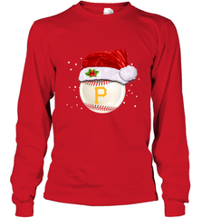 Pittsburgh Pirates Logo Baseball Ball Christmas Santa Hat Xmas Sport Funny Snow Long Sleeve T-Shirt Long Sleeve T-Shirt - jonhlittlestore88