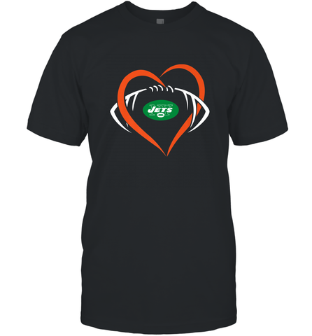 NFL New York Jets Heart Love Football Men's T-Shirt