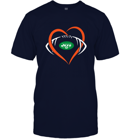 NFL New York Jets Heart Love Football Men's T-Shirt