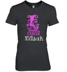 Stomp On Cancer Witch High Heel Breast Cancer Halloween Women's Premium T-Shirt Women's Premium T-Shirt - jonhlittlestore88