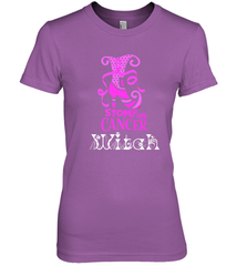 Stomp On Cancer Witch High Heel Breast Cancer Halloween Women's Premium T-Shirt Women's Premium T-Shirt - jonhlittlestore88
