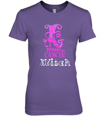 Stomp On Cancer Witch High Heel Breast Cancer Halloween Women's Premium T-Shirt Women's Premium T-Shirt - jonhlittlestore88
