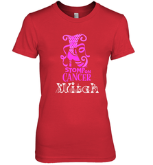 Stomp On Cancer Witch High Heel Breast Cancer Halloween Women's Premium T-Shirt Women's Premium T-Shirt - jonhlittlestore88