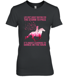 Life Is Not About Waiting Breast Cancer Hippie Peace Horse Women's Premium T-Shirt