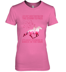 Life Is Not About Waiting Breast Cancer Hippie Peace Horse Women's Premium T-Shirt Women's Premium T-Shirt - jonhlittlestore88