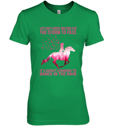 Life Is Not About Waiting Breast Cancer Hippie Peace Horse Women's Premium T-Shirt