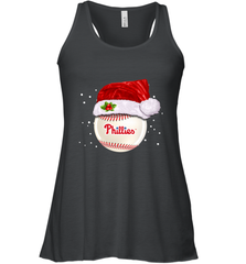 Philadelphia Phillies logo Baseball Ball Christmas Santa Hat Xmas Sport Funny Snow Women's Racerback Tank Women's Racerback Tank - jonhlittlestore88