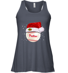 Philadelphia Phillies logo Baseball Ball Christmas Santa Hat Xmas Sport Funny Snow Women's Racerback Tank Women's Racerback Tank - jonhlittlestore88