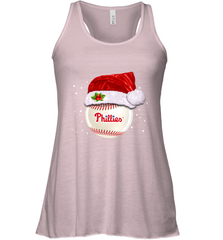 Philadelphia Phillies logo Baseball Ball Christmas Santa Hat Xmas Sport Funny Snow Women's Racerback Tank Women's Racerback Tank - jonhlittlestore88