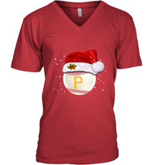 Pittsburgh Pirates Logo Baseball Ball Christmas Santa Hat Xmas Sport Funny Snow Men's V-Neck Men's V-Neck - jonhlittlestore88