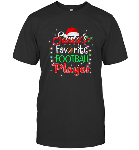 NFL Santa's Favorite Football Player Xmas Light Hat Christmas Men's T-Shirt Men's T-Shirt / Black / S Men's T-Shirt - jonhlittlestore88