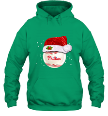 Philadelphia Phillies logo Baseball Ball Christmas Santa Hat Xmas Sport Funny Snow Hooded Sweatshirt Hooded Sweatshirt - jonhlittlestore88