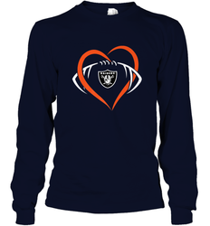 NFL Oakland Raiderss Heart Love Football Long Sleeve T-Shirt