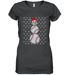 UGLY CHRISTMAS Baseball Snowman Holiday Santa Funny Men Gift Women's V-Neck T-Shirt Women's V-Neck T-Shirt - jonhlittlestore88