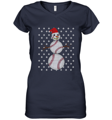 UGLY CHRISTMAS Baseball Snowman Holiday Santa Funny Men Gift Women's V-Neck T-Shirt Women's V-Neck T-Shirt - jonhlittlestore88