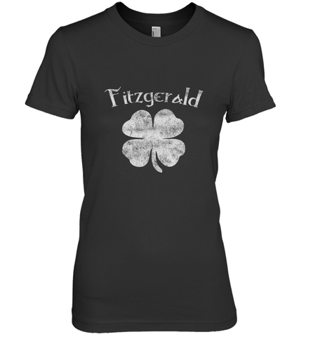 Vintage Fitzgerald Irish Shamrock St Patty's Day Women's Premium T-Shirt Women's Premium T-Shirt / Black / XS Women's Premium T-Shirt - jonhlittlestore88