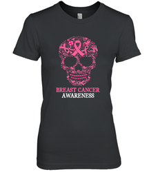 Tattoo Skull Halloween Breast Cancer Awareness Women's Premium T-Shirt