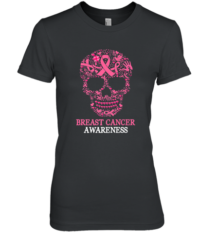 Tattoo Skull Halloween Breast Cancer Awareness Women's Premium T-Shirt Women's Premium T-Shirt / Black / XS Women's Premium T-Shirt - jonhlittlestore88
