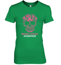 Tattoo Skull Halloween Breast Cancer Awareness Women's Premium T-Shirt