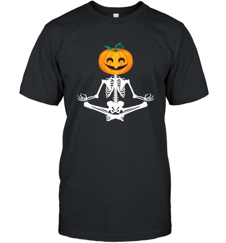 Halloween Yoga Zen Meditation Pumpkin skeleton Gift idea Men's T-Shirt