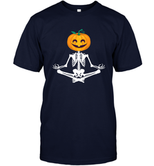 Halloween Yoga Zen Meditation Pumpkin skeleton Gift idea Men's T-Shirt Men's T-Shirt - jonhlittlestore88