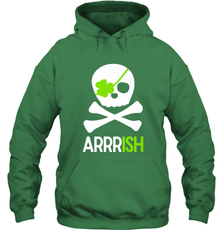 St. Patricks Day Irish Pirate Skull and Cross bones Hooded Sweatshirt Hooded Sweatshirt - jonhlittlestore88