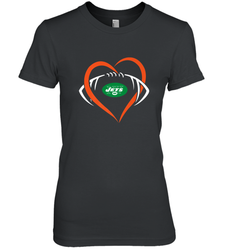 NFL New York Jets Heart Love Football Women's Premium T-Shirt