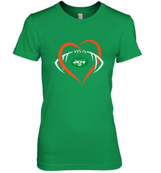 NFL New York Jets Heart Love Football Women's Premium T-Shirt