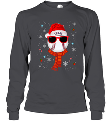 Texas Rangers Logo Christmas Baseball Player Glasses Santa Hat Pajama Gift Long Sleeve T-Shirt Long Sleeve T-Shirt - jonhlittlestore88