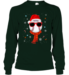 Texas Rangers Logo Christmas Baseball Player Glasses Santa Hat Pajama Gift Long Sleeve T-Shirt Long Sleeve T-Shirt - jonhlittlestore88