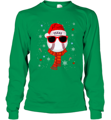 Texas Rangers Logo Christmas Baseball Player Glasses Santa Hat Pajama Gift Long Sleeve T-Shirt Long Sleeve T-Shirt - jonhlittlestore88