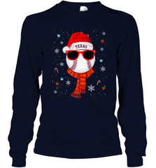 Texas Rangers Logo Christmas Baseball Player Glasses Santa Hat Pajama Gift Long Sleeve T-Shirt Long Sleeve T-Shirt - jonhlittlestore88