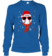 Texas Rangers Logo Christmas Baseball Player Glasses Santa Hat Pajama Gift Long Sleeve T-Shirt Long Sleeve T-Shirt - jonhlittlestore88
