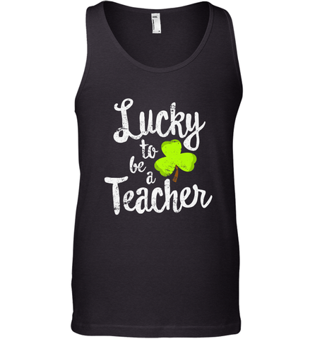 Teacher St. Patrick's Day Shirt, Lucky To Be A Teacher Men's Tank Top Men's Tank Top / Black / XS Men's Tank Top - jonhlittlestore88