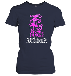 Stomp On Cancer Witch High Heel Breast Cancer Halloween Women's T-Shirt