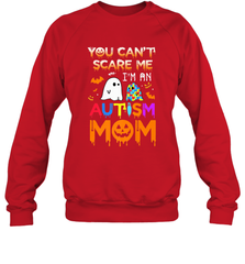 You Can't Scare Me I'm An Autism Mom Ghost Awareness Funny Crewneck Sweatshirt Crewneck Sweatshirt - jonhlittlestore88