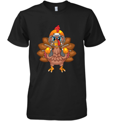 Cool Turkey Football Feathers Funny Thanksgiving Sports Gift Men's Premium T-Shirt