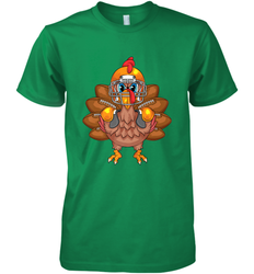 Cool Turkey Football Feathers Funny Thanksgiving Sports Gift Men's Premium T-Shirt