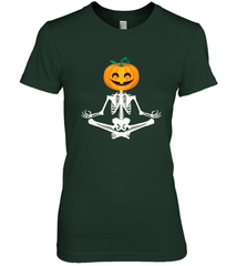Halloween Yoga Zen Meditation Pumpkin skeleton Gift idea Women's Premium T-Shirt Women's Premium T-Shirt - jonhlittlestore88