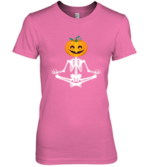 Halloween Yoga Zen Meditation Pumpkin skeleton Gift idea Women's Premium T-Shirt Women's Premium T-Shirt - jonhlittlestore88