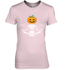 Halloween Yoga Zen Meditation Pumpkin skeleton Gift idea Women's Premium T-Shirt Women's Premium T-Shirt - jonhlittlestore88