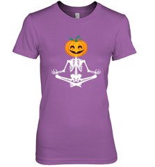 Halloween Yoga Zen Meditation Pumpkin skeleton Gift idea Women's Premium T-Shirt Women's Premium T-Shirt - jonhlittlestore88