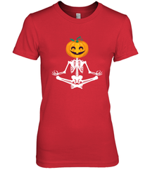 Halloween Yoga Zen Meditation Pumpkin skeleton Gift idea Women's Premium T-Shirt Women's Premium T-Shirt - jonhlittlestore88