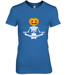 Halloween Yoga Zen Meditation Pumpkin skeleton Gift idea Women's Premium T-Shirt Women's Premium T-Shirt - jonhlittlestore88