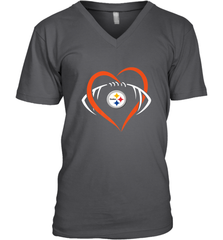 NFL Pittsburgh Steelers Heart Love Football Men's V-Neck Men's V-Neck - jonhlittlestore88