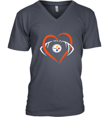NFL Pittsburgh Steelers Heart Love Football Men's V-Neck Men's V-Neck - jonhlittlestore88