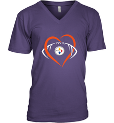 NFL Pittsburgh Steelers Heart Love Football Men's V-Neck Men's V-Neck - jonhlittlestore88