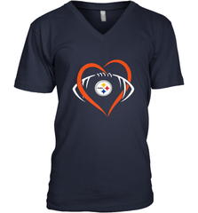 NFL Pittsburgh Steelers Heart Love Football Men's V-Neck Men's V-Neck - jonhlittlestore88